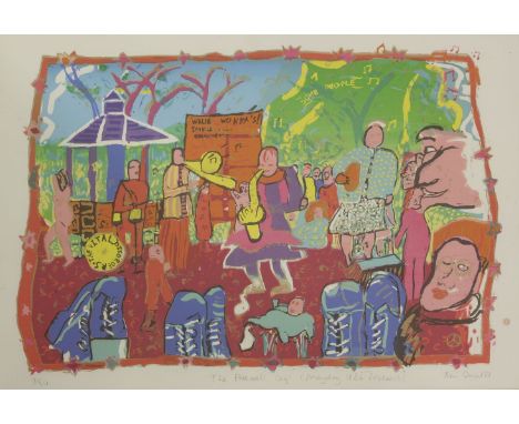 Ben Quail'THE FAREWELL CIG'Coloured lithograph, signed, titled and numbered49 x 70cm;together with another coloured lithograp