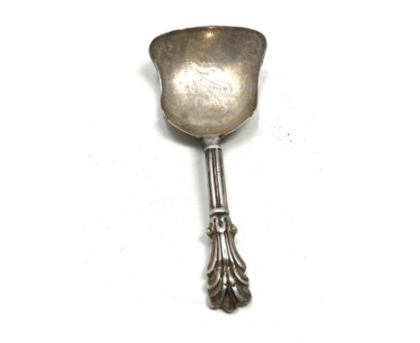 Victorian silver tea caddy spoon by george unite age related marks and wear 