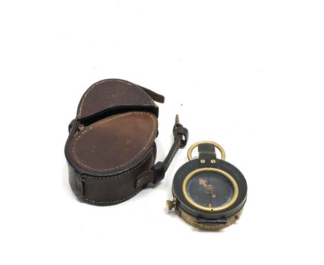 ww1 british officers compass in leather case dated 1916 on case by cruchon &amp; emons London 