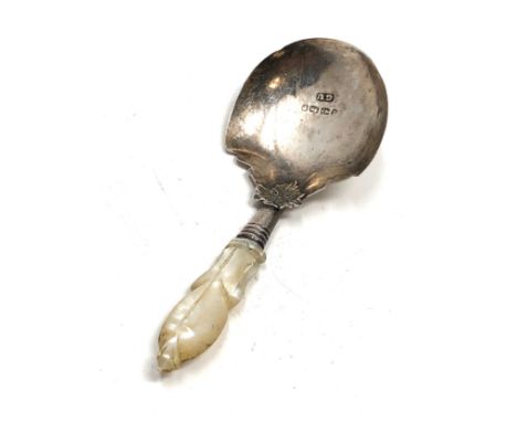 Victorian silver &amp; mop handle tea caddy spoon makers george unite 