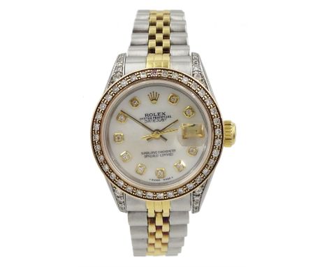 Rolex Oyster Perpetual Datejust ladies stainless steel and gold automatic wristwatch, circa 1897, Ref. 69173, Serial No. 9813