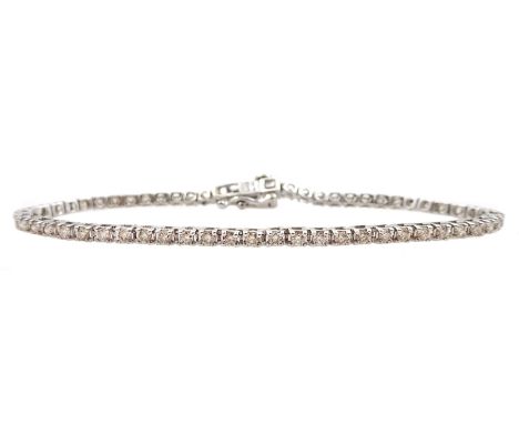 9ct white gold round brilliant cut diamond line bracelet, hallmarked, total diamond weight 1.60 caratCondition Report:Approx 