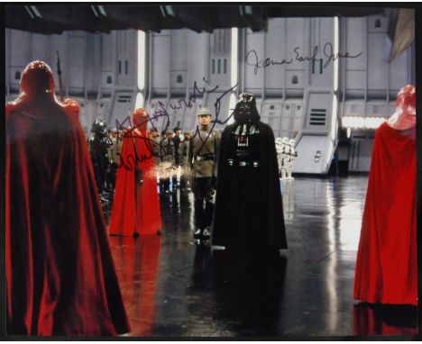 Star Wars - James Earl Jones (Voice of Darth Vader) and Michael Pennington (Moff Jerjerrod) - dual autographed 8x10" colour p
