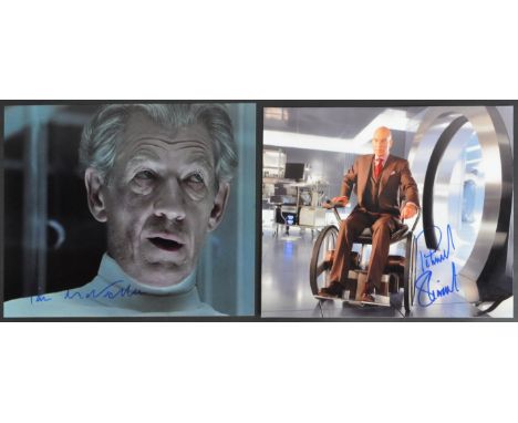 X Men - Sir Patrick Stewart (Charles Xavier) &amp; Sir Ian McKellen (Magneto) - two autographed 8x10" colour photographs from