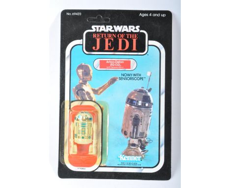Star Wars - An original vintage 1983 Kenner made Star Wars carded MOC action figure ' Artoo Detoo (R2D2) With Sensorscope '. 