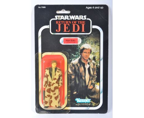 Star Wars -&nbsp;An original vintage 1984 Kenner made Star Wars carded MOC action figure ' Han Solo - In Trench Coat '. Facto