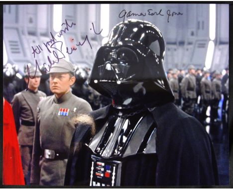 Star Wars - James Earl Jones (Voice of Darth Vader) and Michael Pennington (Moff Jerjerrod) - dual autographed 8x10" colour p