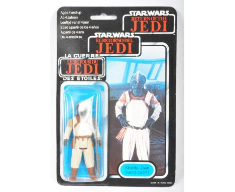 Star Wars - An original vintage 1983 Palitoy made Star Wars carded MOC action figure ' Klaatu (Skiff Guard Outfit) '. Factory