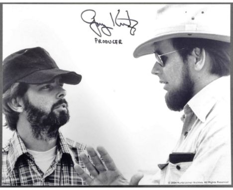Star Wars - Gary Kurtz (1940-2018) - Producer - scarce autographed 8x10" on-set photograph from Star Wars depicting Kurtz alo