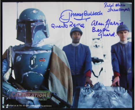 Star Wars - The Empire Strikes Back - an original Star Wars Celebration II Official Pix photograph autographed by x4 of the o