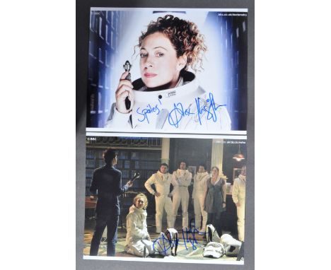 Doctor Who - Alex Kingston (Dr River Song) - x2 autographed 8x10" colour photographs from the series. Both signed in blue ink