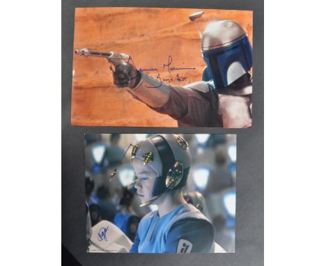 Star Wars - Daniel Logan (Boba Fett) and Temuera Morrison (Jango Fett) - x2 autographed photographs from the Prequel Trilogy.