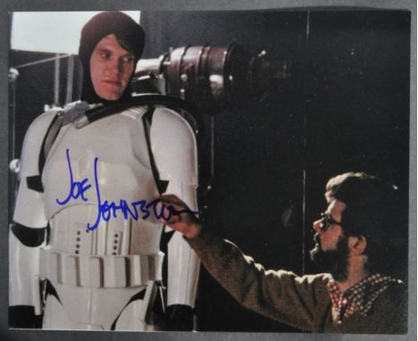 Star Wars - Joe Johnston (Effects Technician &amp; Stormtrooper) - scarce autographed 8x10" colour on-set photograph. Neatly 