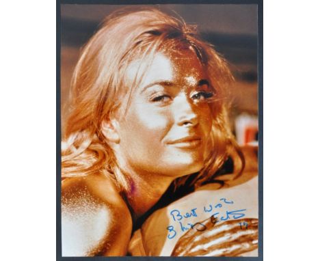 James Bond 007 - Goldfinger - Shirley Eaton (Jill Masterson) - autographed 8x10" colour photograph from the iconic scene in t
