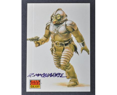 Star Wars - Ralph McQuarrie (1929-2012) - Star Wars Concept Artist - scarce autographed 1993 Topps ' Star Wars Galaxy ' artwo