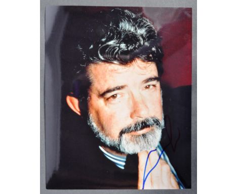Star Wars - George Lucas (Star Wars Creator, Director &amp; Producer) - autographed colour 8x10" photograph of Lucas in a hea