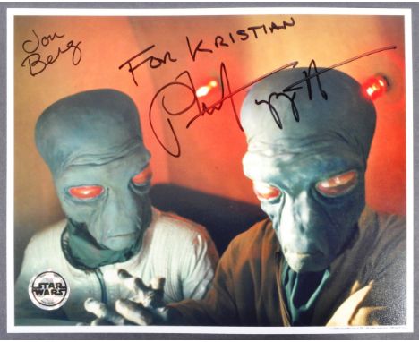 Star Wars - Creature Workshop / SFX - Phil Tippett and Jon Berg - dual autographed 8x10" Official Pix colour photograph, sign