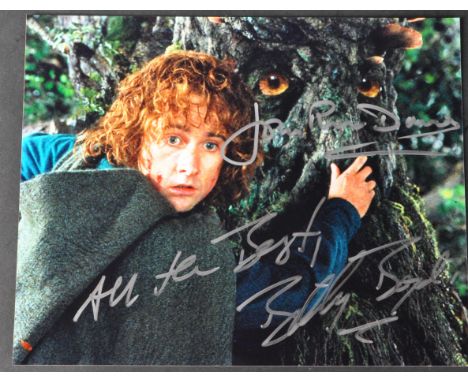 The Lord Of The Rings - Billy Boyd and John Rhys Davies - dual autographed 8x10" colour photograph from the franchise. Signed