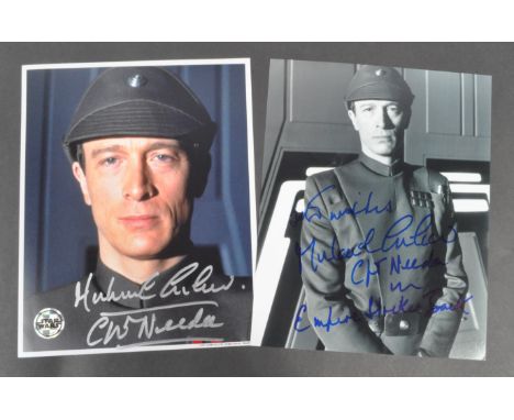 Star Wars - Michael Culver (Captain Needa) - x2 signed 8x10" photos. The first being an Official Pix photograph, signed in si