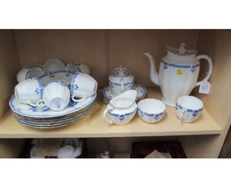 A Royal Crown Derby Grenville part dinner and tea service, comprising seven cups, six saucers, six tea plates, six dinner pla