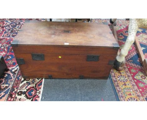 A late 19th/early 20th century camphor cabin trunk and contents, including a print after Van Gogh, leather belts and other it