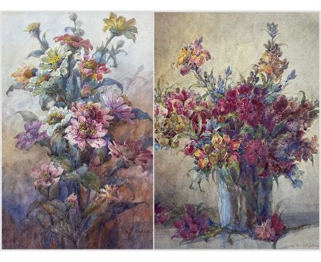 John Porter Wale (British 1860-1920): Flowers in Bloom, two still life watercolours signed max 30cm x 19cm (2)