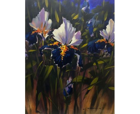 Jeremy Taylor (British 1957-): Floral Still Life, oil on board signed 47cm x 37cm 