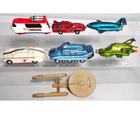 Seven Corgi & Dinky diecast models from TV series including "Captain Scarlet", "Thunderbirds" and "Star Trek" (7).