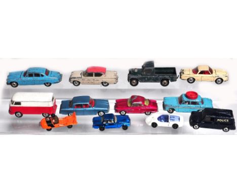 Twelve playworn Corgi diecast cars to include Rover 2000, NSU Prinz, Consul Classic etc (12). CONDITION REPORT Varying degree