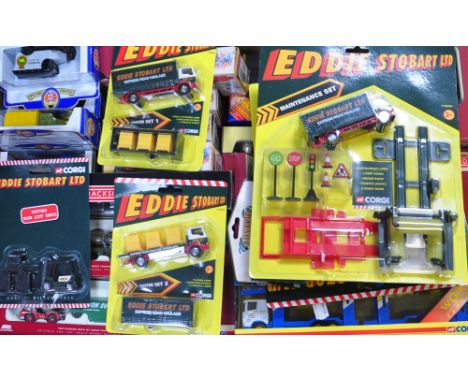 A large quantity of "Trackside" boxed sets by Corgi, Lledo, Days Gone etc, also Eddie Stobart carded vehicles. CONDITION REPO