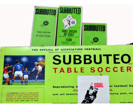 A quantity of early Subbuteo. CONDITION REPORT Lot includes a boxed table soccer game and six boxed team sets; Liverpool, Ars