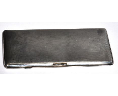 A George VI hallmarked silver engine turned cigarette case, Birmingham 1937-1938, approx weight 6.5ozt.