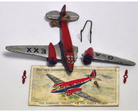 A Meccano diecast model of Airspeed Envoy "The King's Aeroplane" no.62K, with original box (af). CONDITION REPORT The port wi