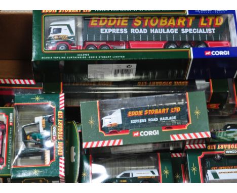 Twenty one assorted boxed Corgi diecast vehicles to include "Eddie Stobart", WWII vehicles and other commercials (21).