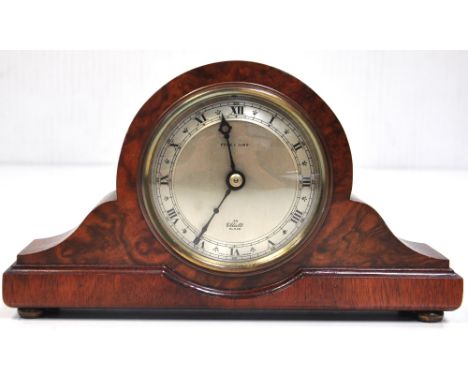 A Pike & Sons, Elliot clock, walnut Napoleon hat mantel clock, gilded dial set with Roman numerals, height 13cm.