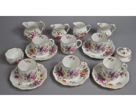 A Royal Crown Derby 'Derby Posies' Coffee Set to Comprise Six Cans, Five Saucers, Jugs etc 