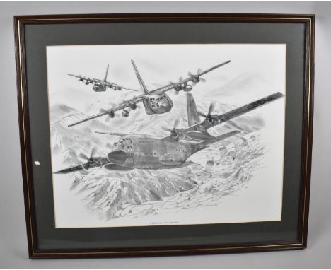 A Framed Geoff Pleasance RAF Print, Hero of the Skies, 51cm x 40cm