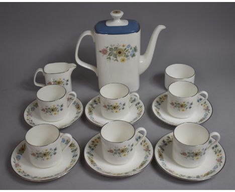 A Royal Doulton Pastorale Coffee Service to Comprise Coffee Pot, Coffee Cans, Milk Jug, Saucers and Sugar Bowl 