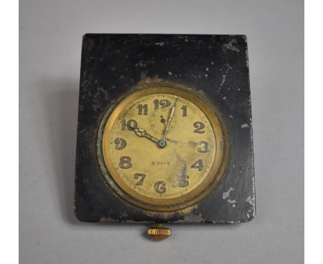 A Vintage Clockwork Car Clock, with Eight Day Movement, Working Order 