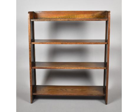 A Mid 20th Century Oak Four Shelf Open Waterfall Bookcase, 76cm Wide 