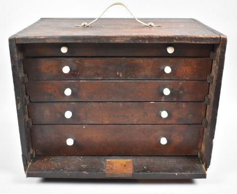 A Vintage Engineers Chest, Having Five Graduated Long Drawers, 36cm wide 
