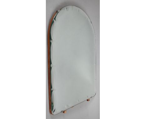 A Mid 20th Century Easel Backed Arched Topped Mirror, 37cm high 