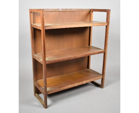A Mid 20th Century Folding Three Shelf Bookcase, 69cm Wide 