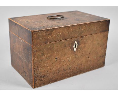A 19th Century Burr Walnut Veneered Single Division Tea Caddy with Removable Tea Box and Recess for Tea Bowl, 23cm Wide 