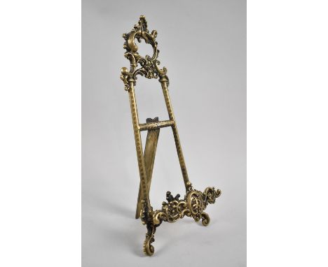 A Brass Easel Backed Picture Stand, 31cm high 