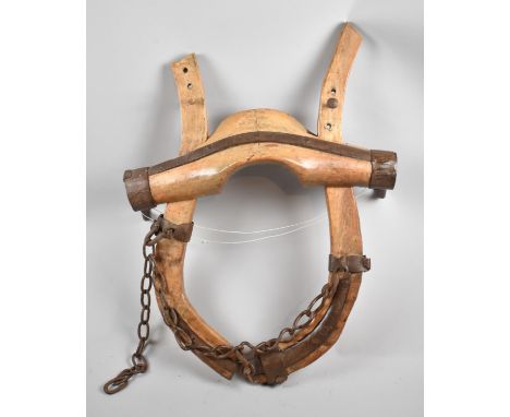 A Vintage Iron Mounted Single Ox Yoke 