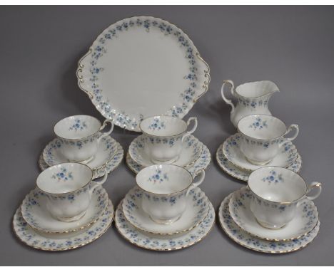 A Royal Albert Memory Lane Tea Set to Comprise Cups, Saucers, Side Plates, Cake Plate and Milk Jug 