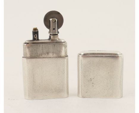 'The Howitt' silver lighter, Sheffield 1942, engine turned rectangular form, 6cm x 3cm