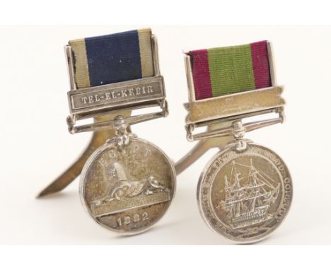 Egypt Medal, circa 1882, with Tel-El-Kebir bar, to 540 Pte. D.Polland I/R.I.FSS., mounted on a later silver bracket, hallmark