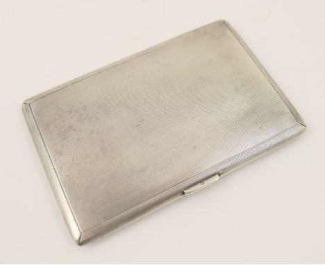 George V silver cigarette case, Birmingham 1946, rectangular form with engine turned decoration, 12.5cm x 8.5cm, weight appro